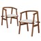 Costway Wooden Dining Chairs Set of 2/4 with Wrap-around Armrest & Padded Seat for Kitchen